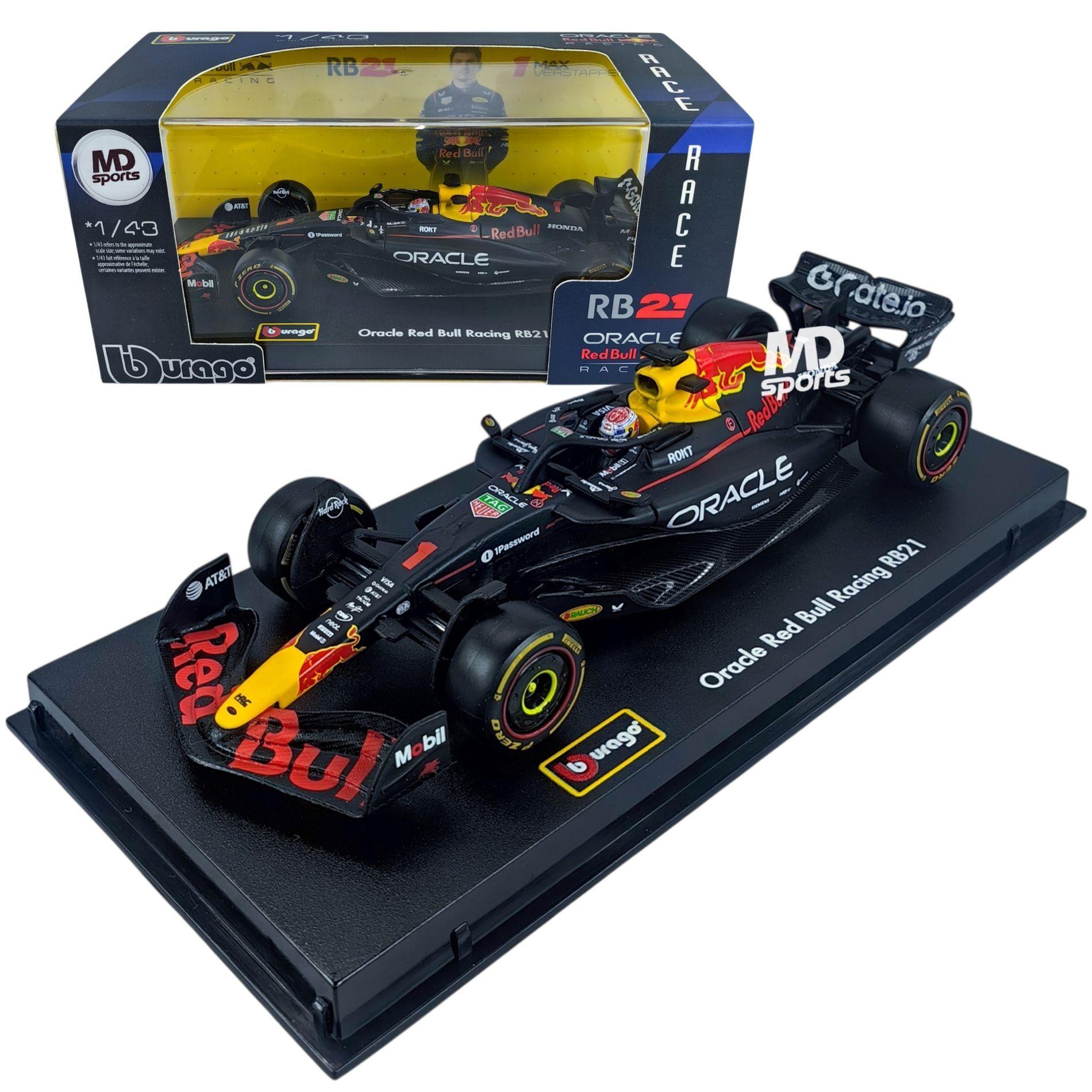 Auto F1 RedBull RB21 2025 1 Max Verstappen Caja Acrilica Burago 1 43-2