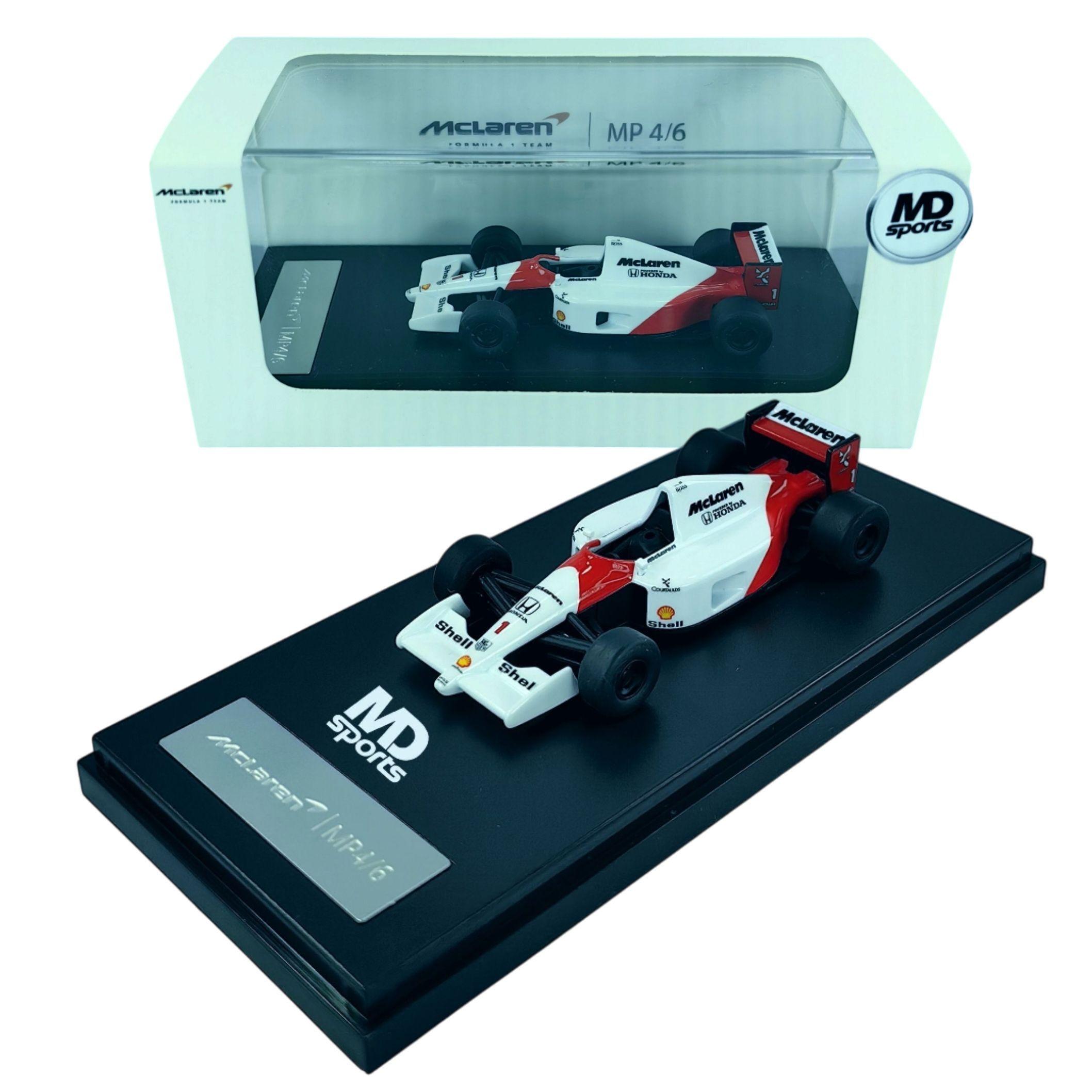 Auto Formula 1 Mclaren MP4/6 1991 #1 Ayrton Senna Caja Acrilica 1:64-0