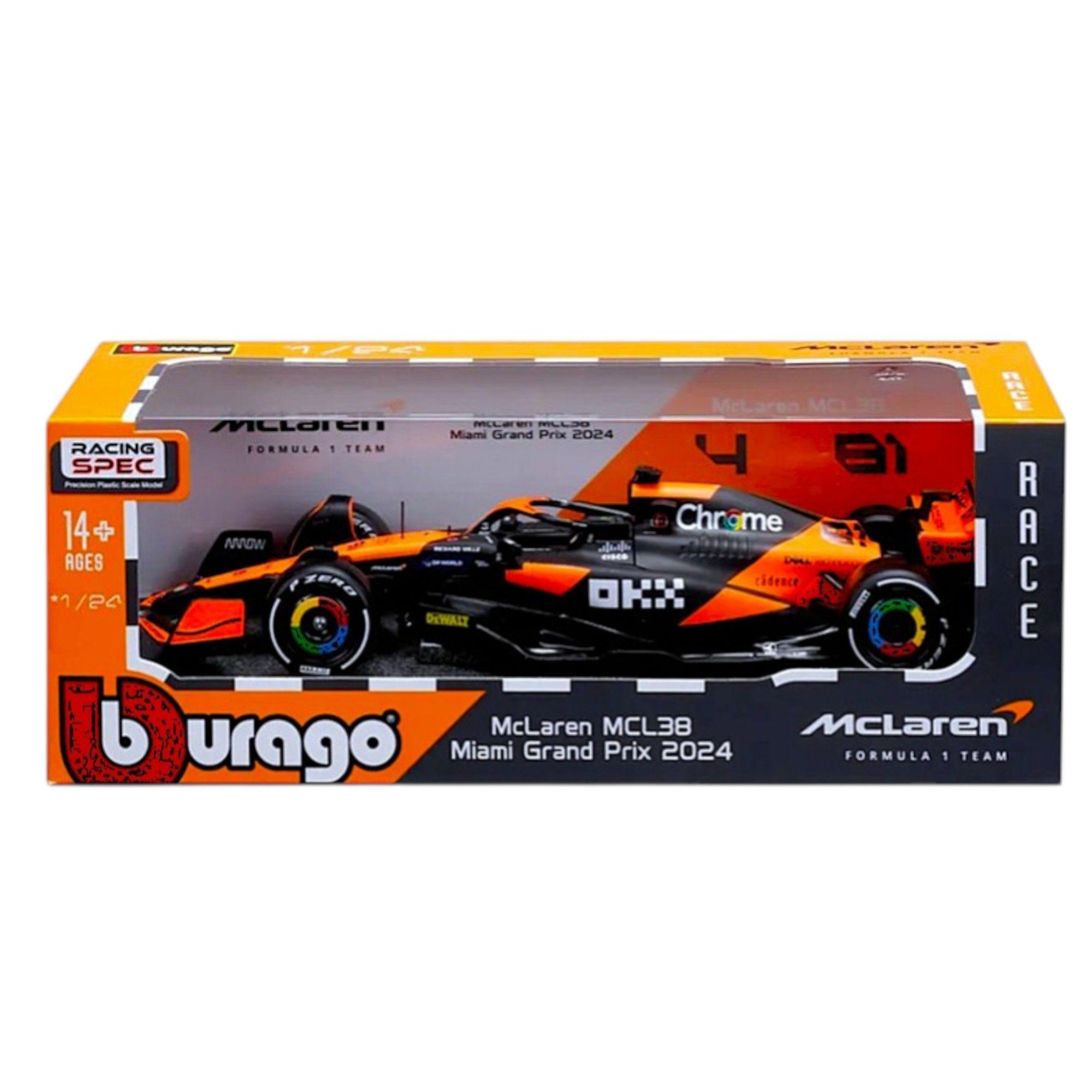 Auto F1 Mclaren MCL38 GP Miami 2024 81 Oscar Piastri Caja Normal Burago 1 24-2