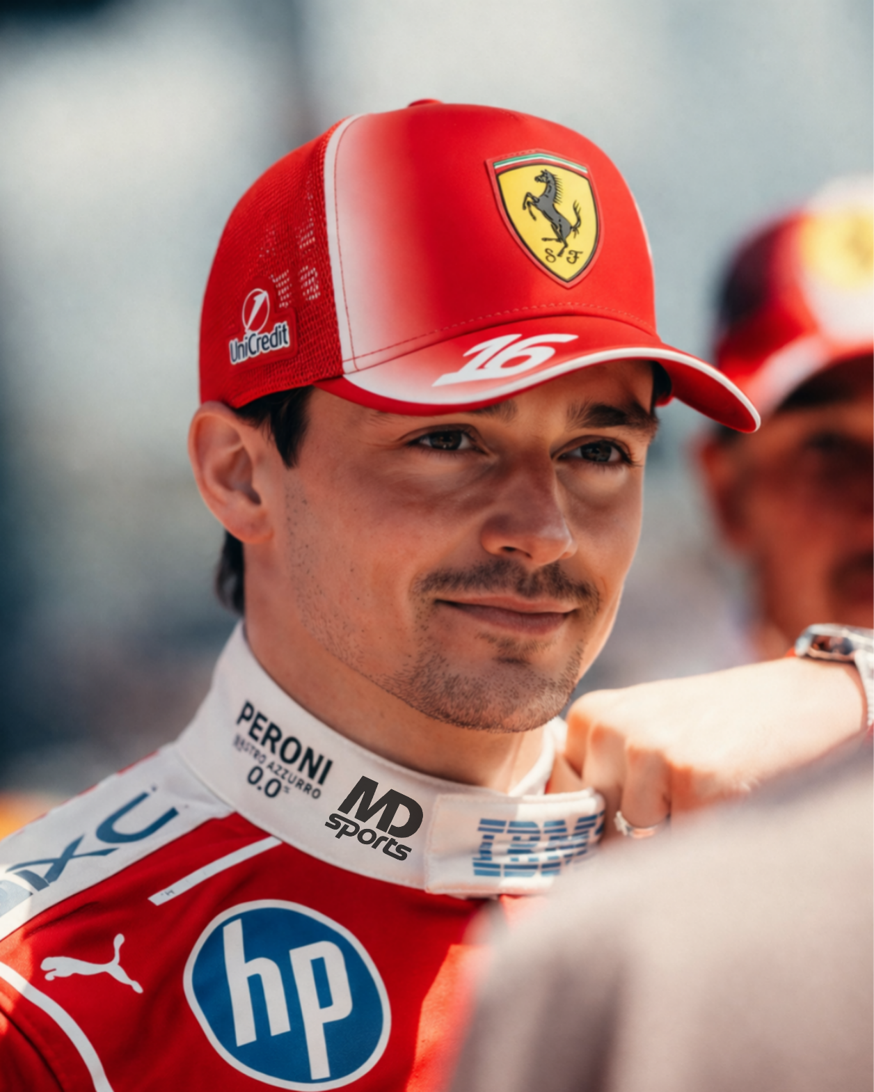 Gorro Jockey Oficial F1 Scuderia Ferrari HP Charles Leclerc 2026 Rojo-4