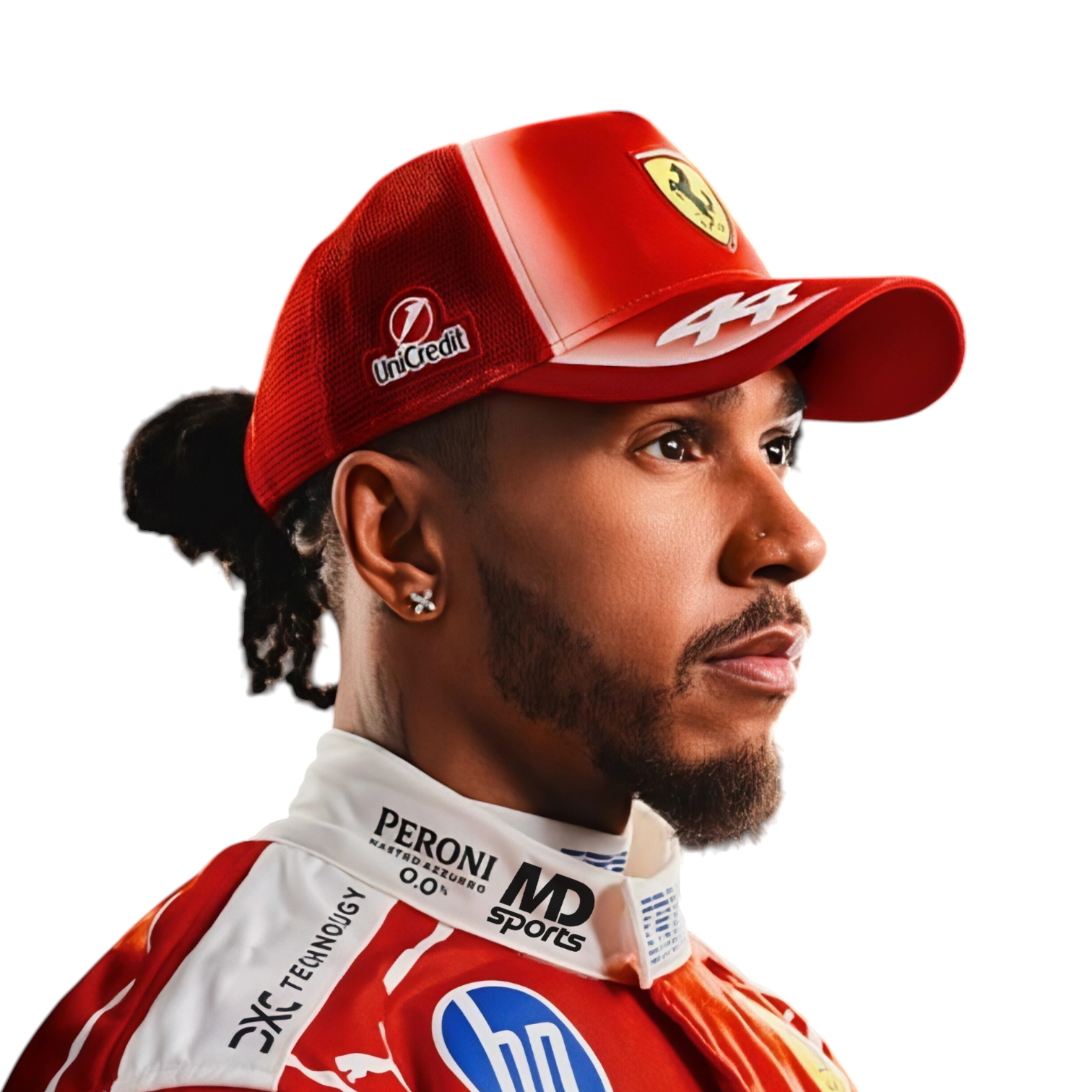 Gorro Jockey Oficial F1 Scuderia Ferrari HP Lewis Hamilton 2026 Rojo-3