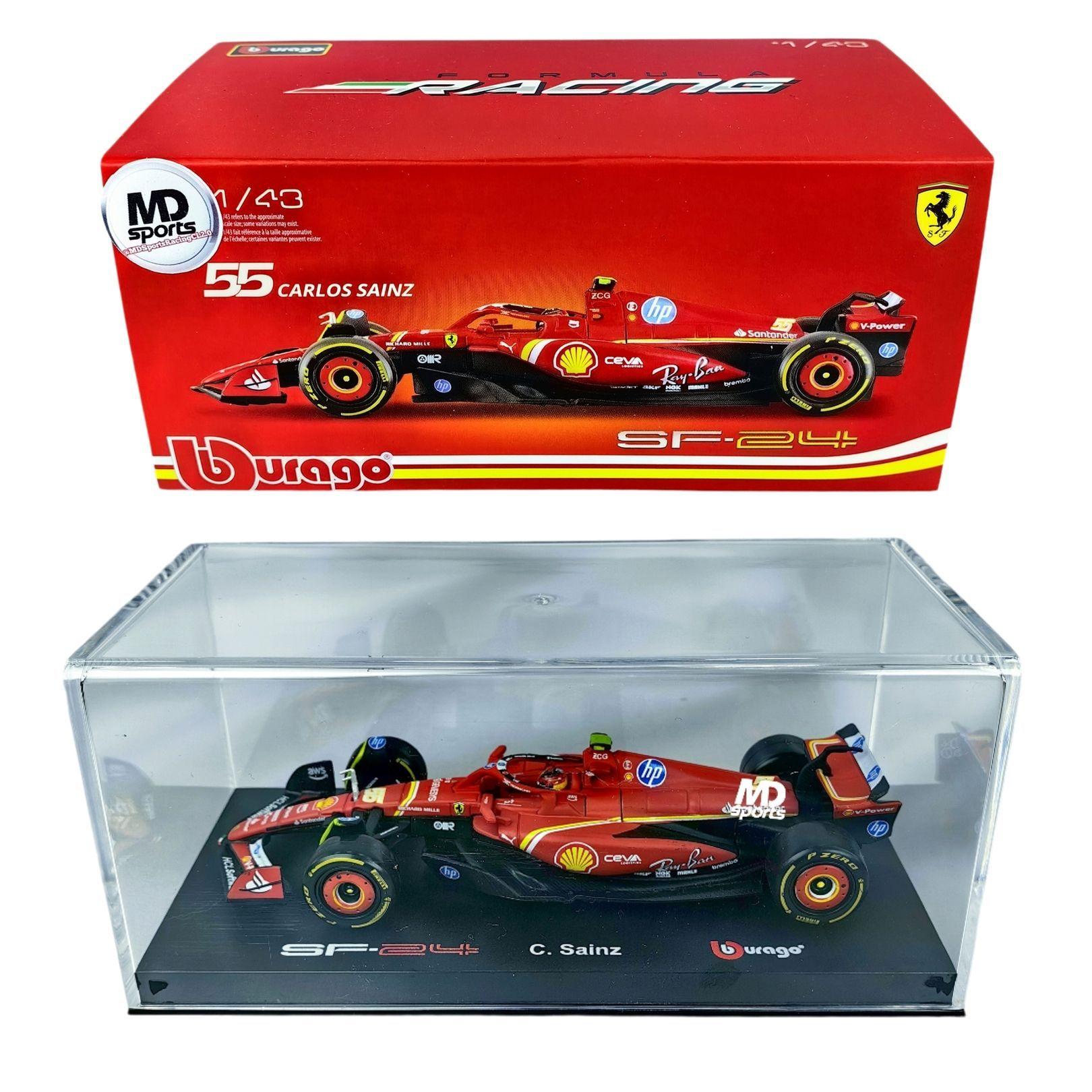 Auto F1 Ferrari SF 24 2024 55 Carlos Sainz Caja Acrilica Burago 1 43-2