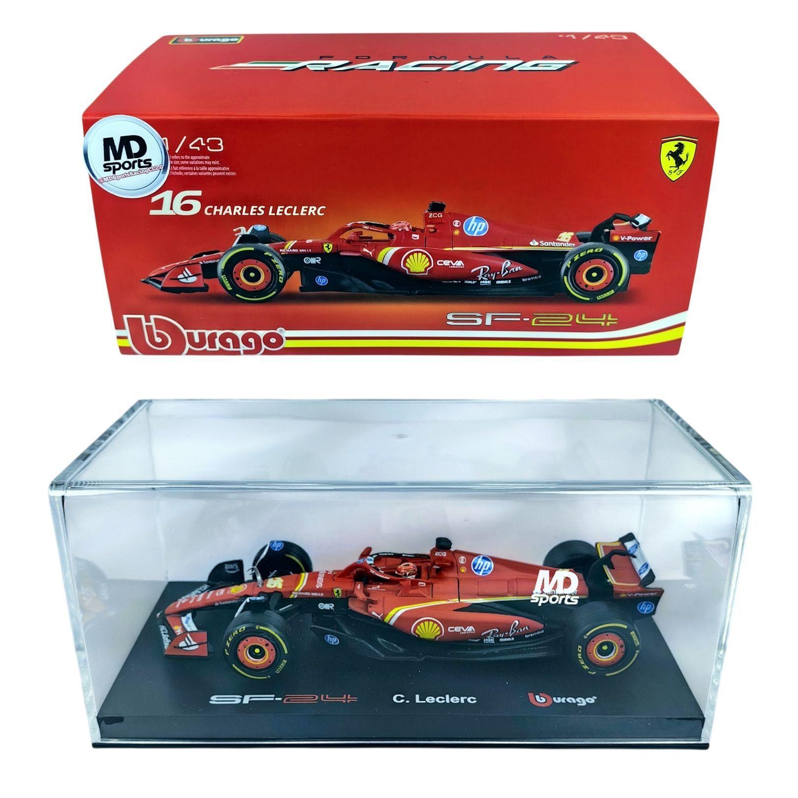 Auto F1 Ferrari SF 24 2024 16 Charles Leclerc Caja Acrilica Burago 1 43-2