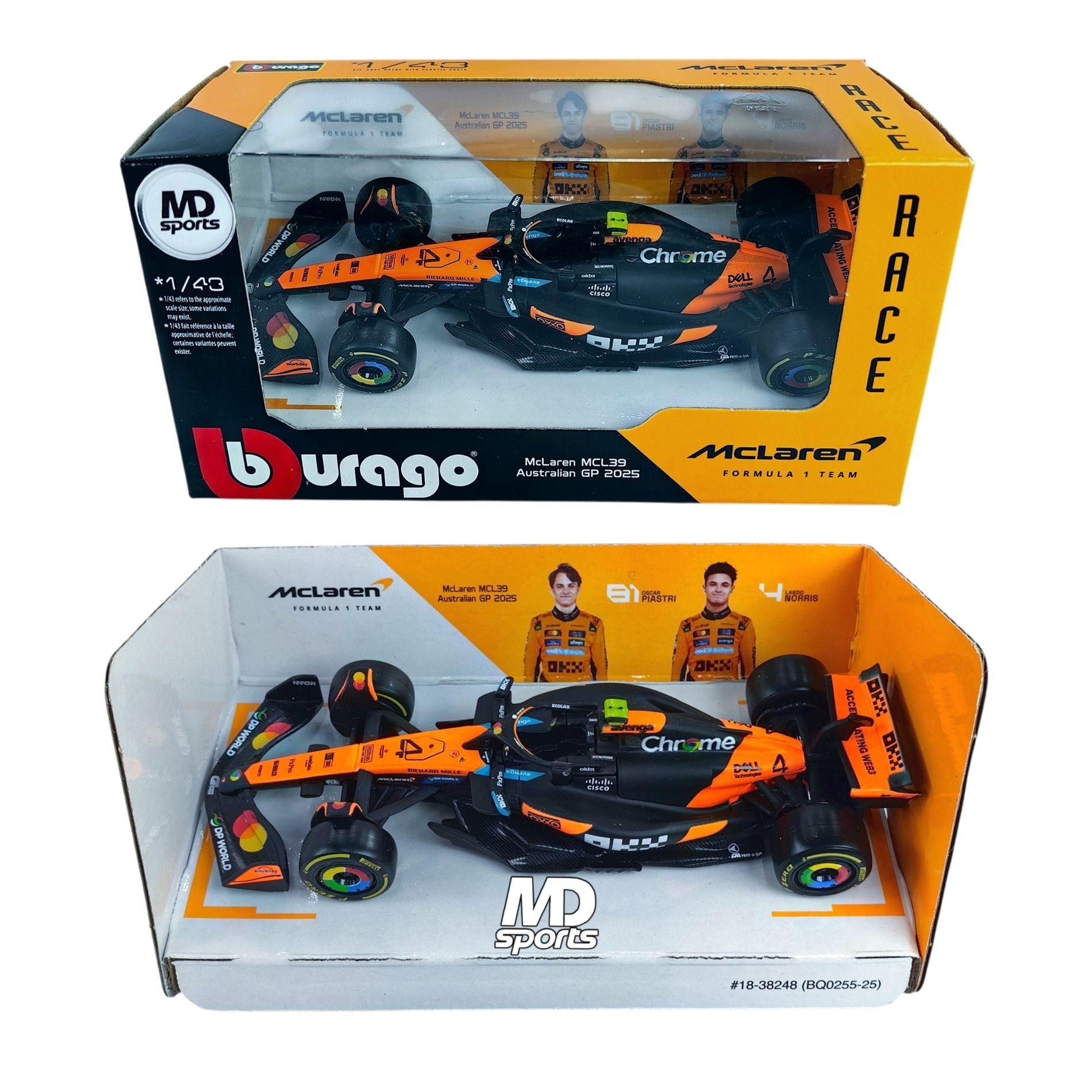 Auto F1 Mclaren MCL39 GP Australia 2025 4 Lando Norris Caja Normal Burago 1 43-2