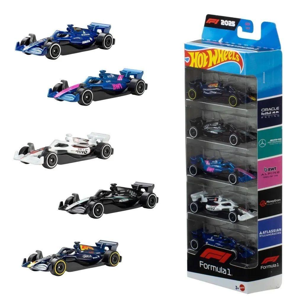 Pack 5 Autos Carreras Formula 1 Hot Wheels Jln11 Let s Race-0