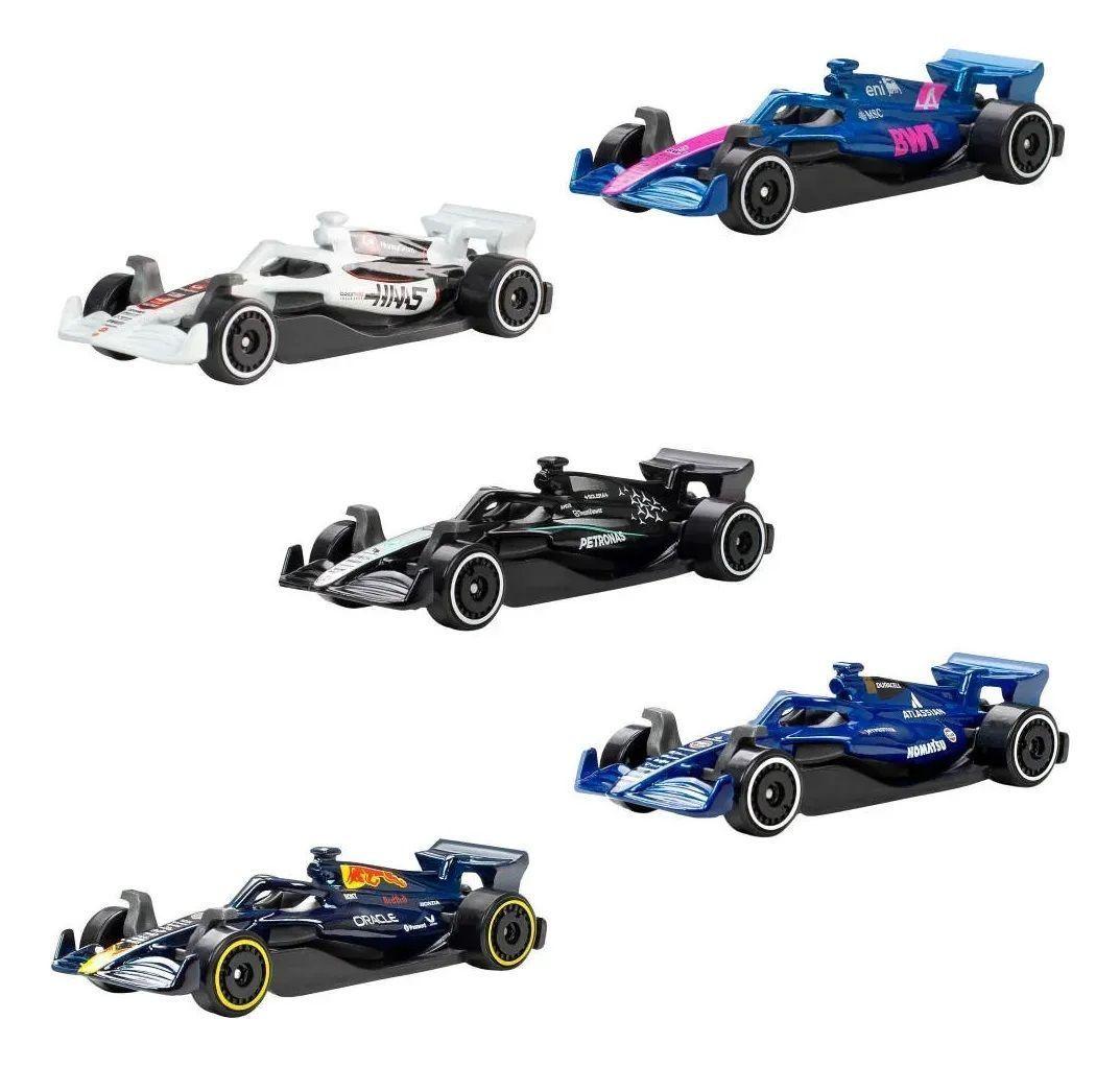 Pack 5 Autos Carreras Formula 1 Hot Wheels Jln11 Let s Race-1
