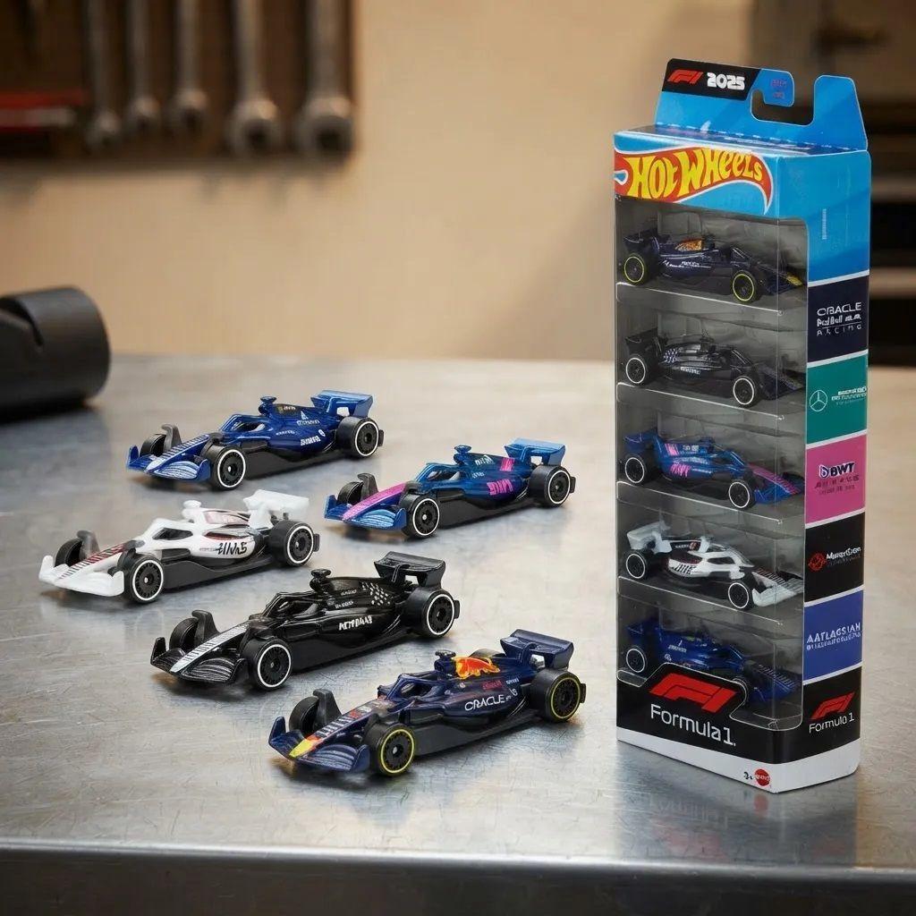 Pack 5 Autos Carreras Formula 1 Hot Wheels Jln11 Let s Race-2