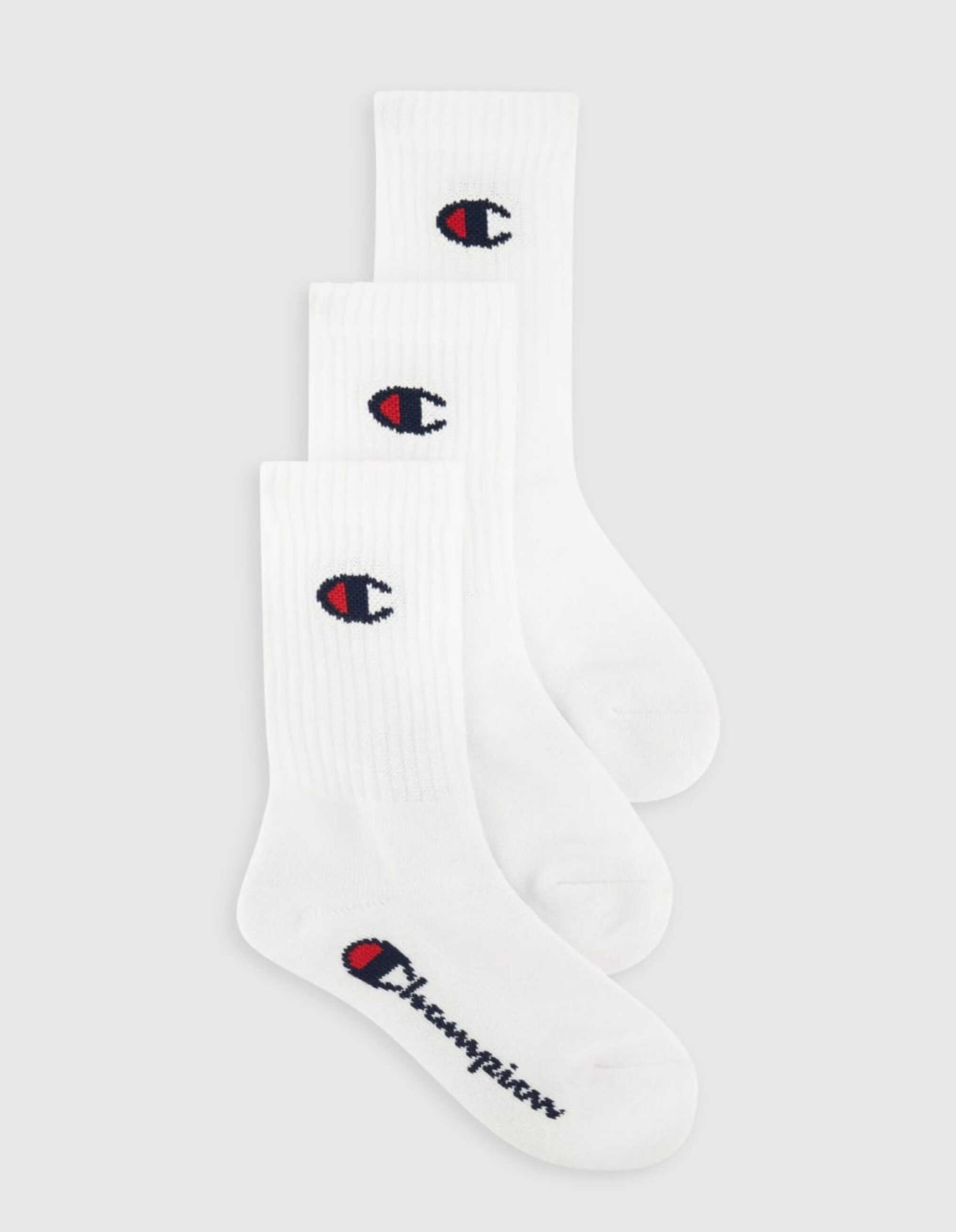 Calcetines Medias Champion 3 Pares Crew 3p Wht-2