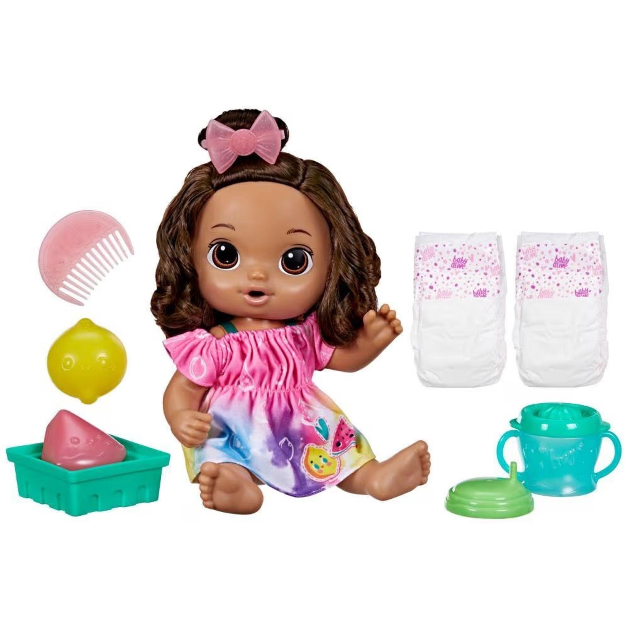 Muñeca Baby Alive Bebidas de frutas Limón Cabello castaño Hasbro-2