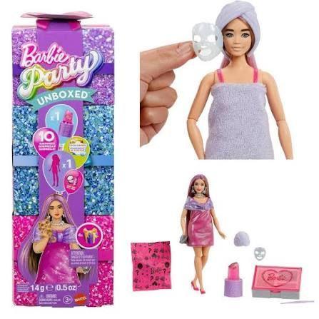 Barbie Party Unboxed Mu eca Get Ready With Me Vestido Rosa-5