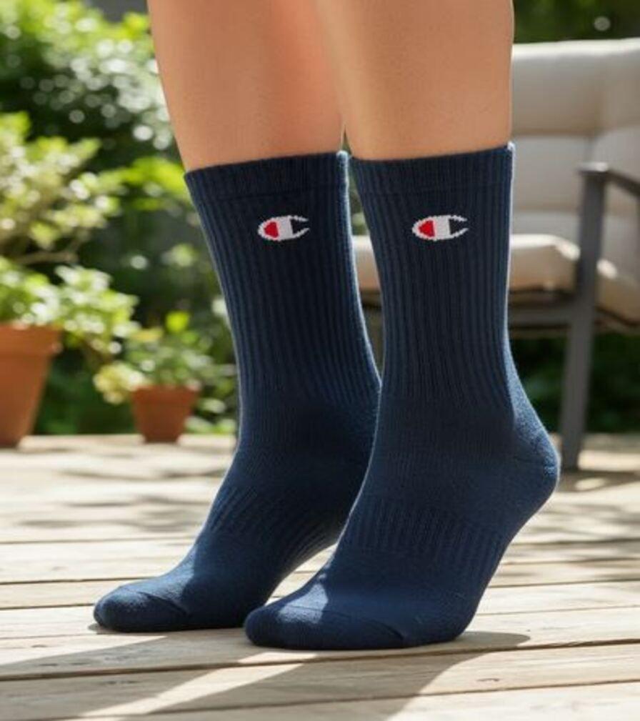 Calcetines Medias Champion 3 Pares Crew 3p Navy-2