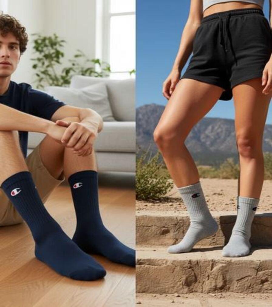 Calcetines Medias Champion 3 Pares Crew 3p Navy-5