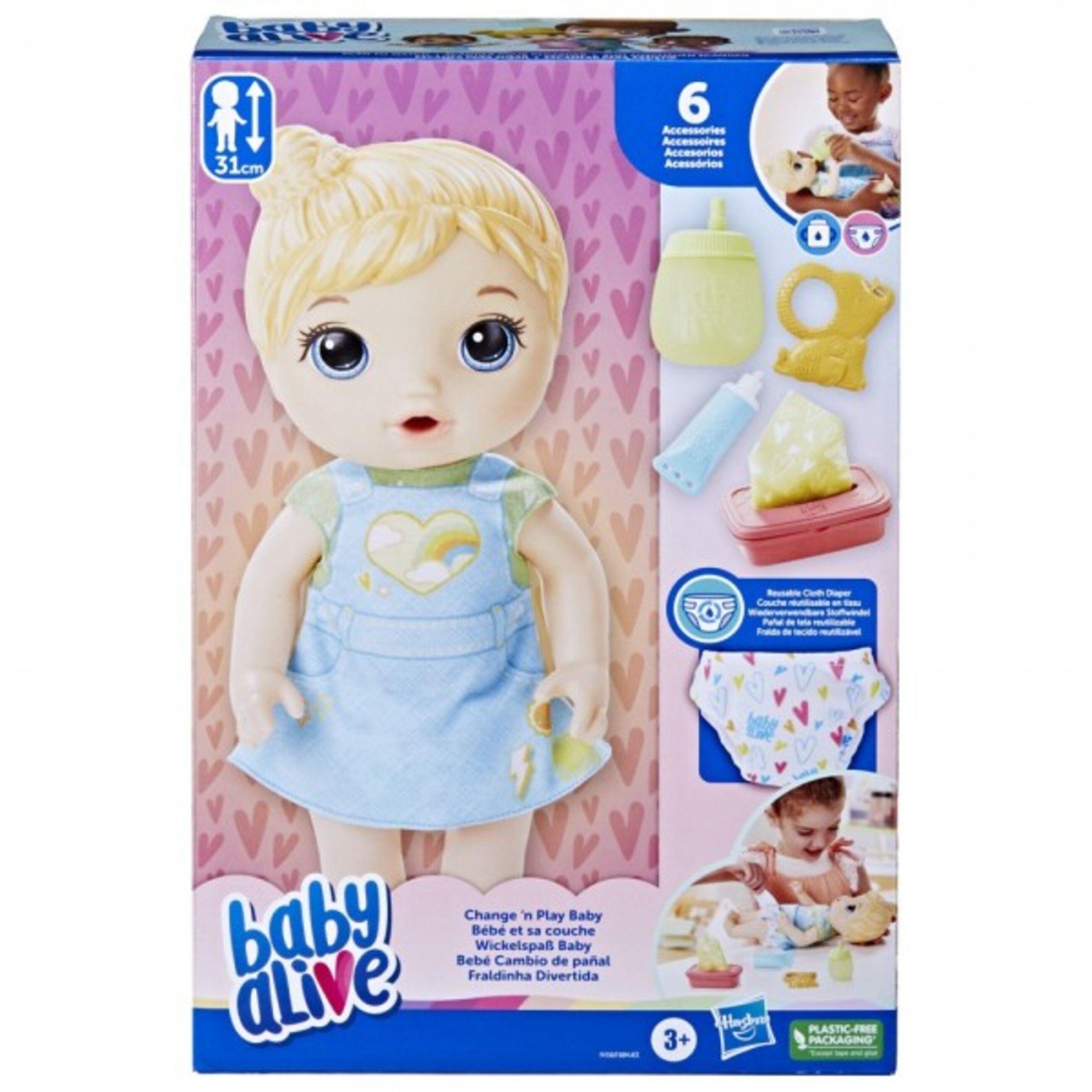 MUÑECA BABY ALIVE BEBÉ CAMBIO DE PAÑAL CABELLO RUBIO-2