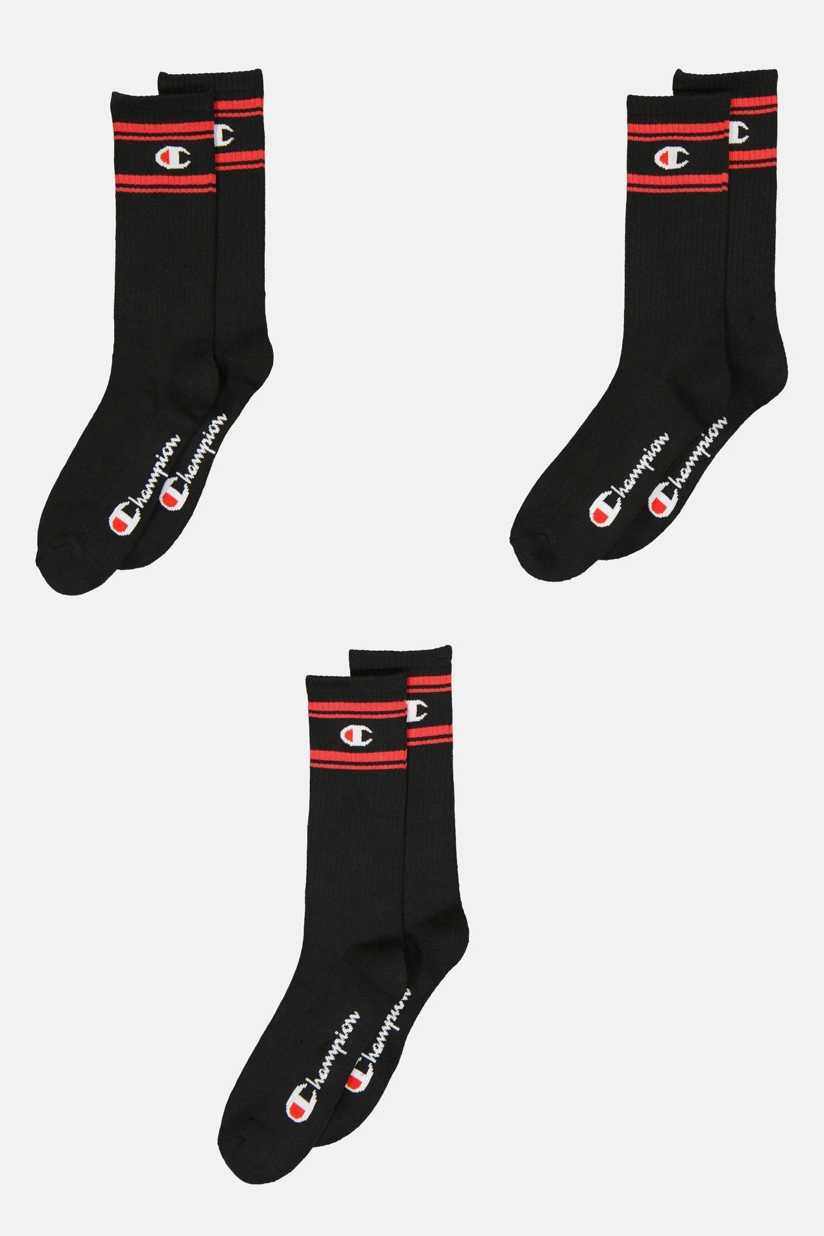 Calcetines Pack 3 Pares Champion Unisex Negro Deportivos Red-2