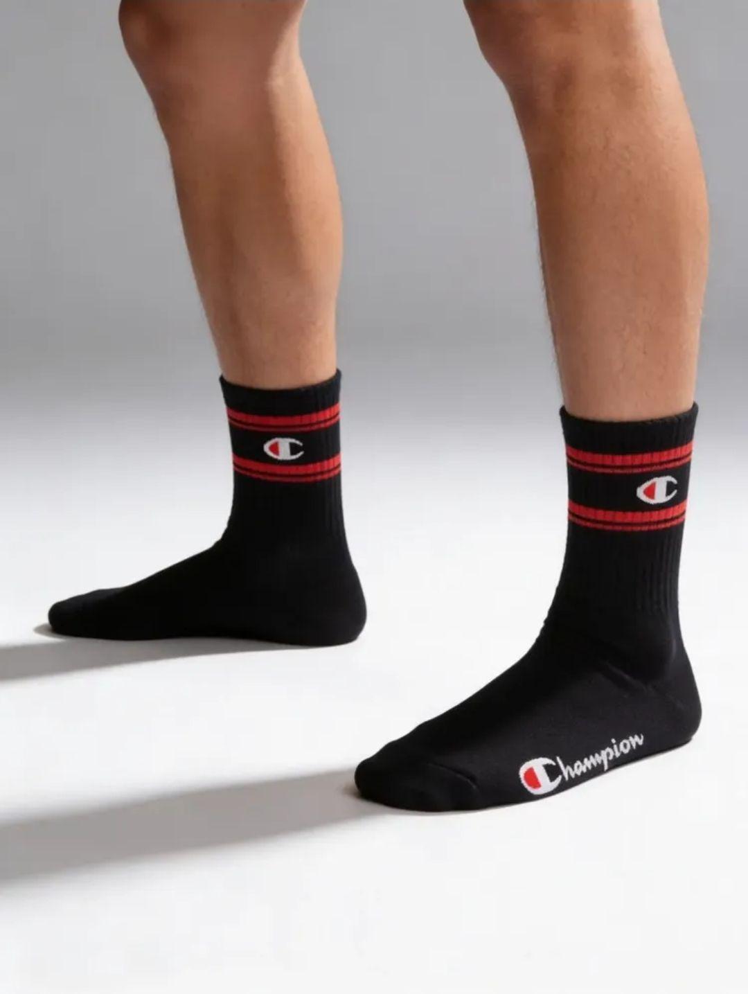 Calcetines Pack 3 Pares Champion Unisex Negro Deportivos Red-7