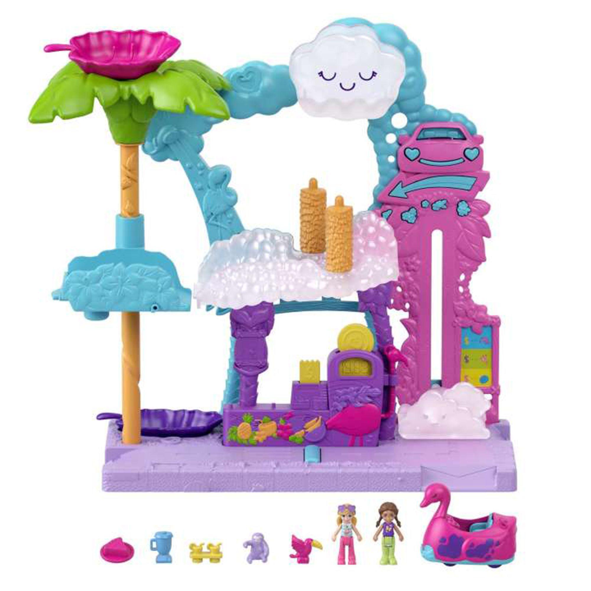 Polly Pocket Polly Ville Auto-lavado Flamingo Divertido-2