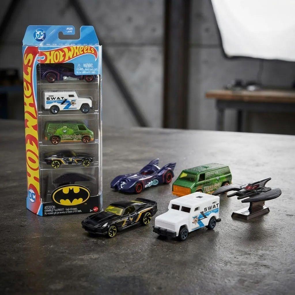 Pack 5 Autos Hot Wheels Batman Series Jkg08 1 64-7