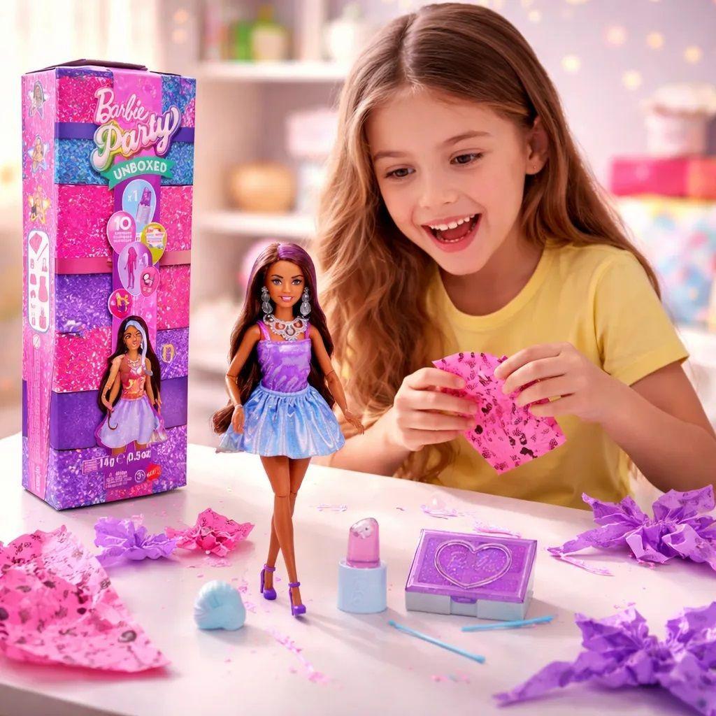 Barbie Party Unboxed Glam Vestido Azul Sorpresa Color Change-6