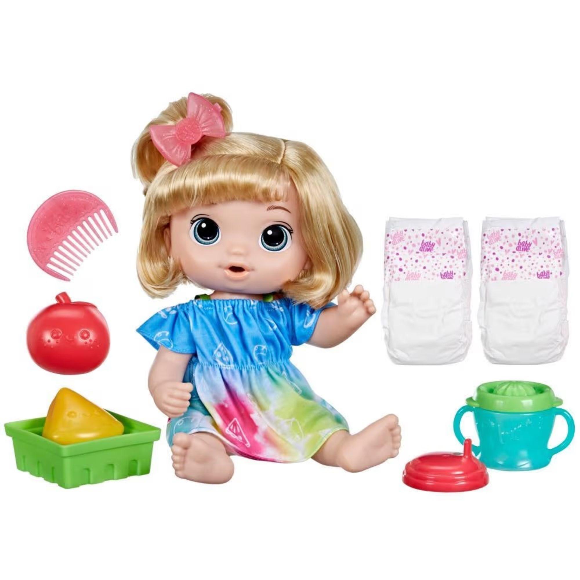 Muñeca Baby Alive Bebidas de Frutas Manzana Cabello Rubio Hasbro-5