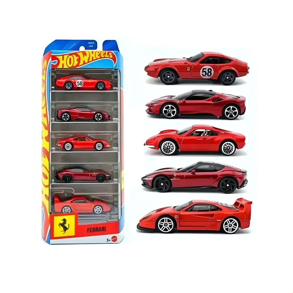 Ferrari Pack 5 Autos Hot Wheels Ferrari Coleccion 1 64 Jln12-3