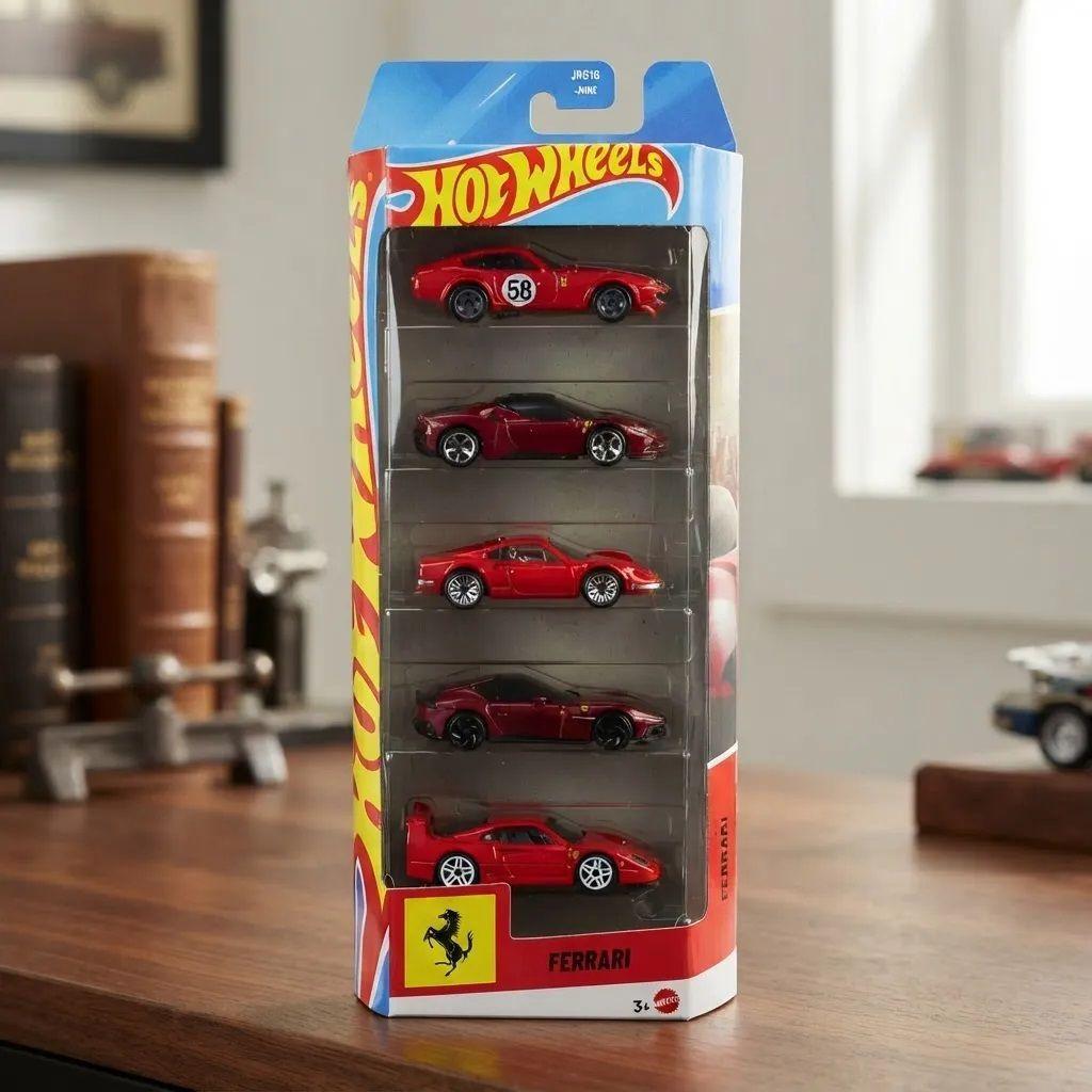 Ferrari Pack 5 Autos Hot Wheels Ferrari Coleccion 1 64 Jln12-4