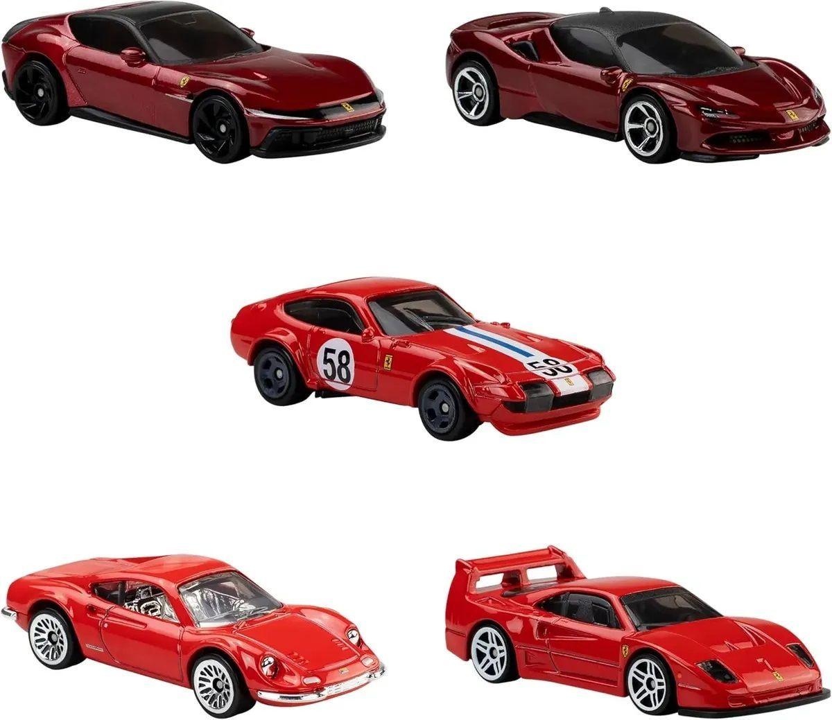 Ferrari Pack 5 Autos Hot Wheels Ferrari Coleccion 1 64 Jln12-5