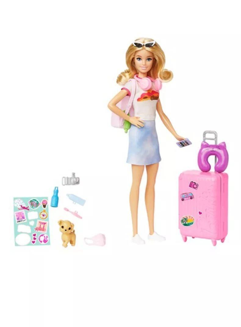 Barbie Malibu Muñeca Viajera con Cachorro-6