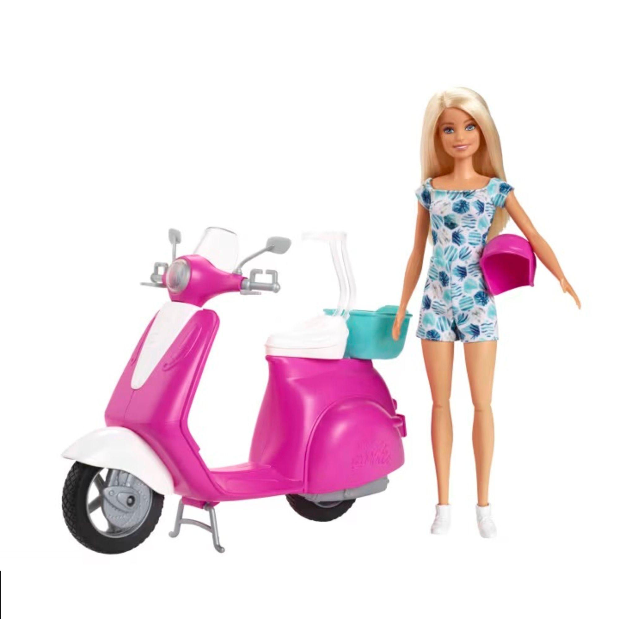 Mu eca Barbie Paseo Sobre Ruedas Moto Scooter Gbk85-5