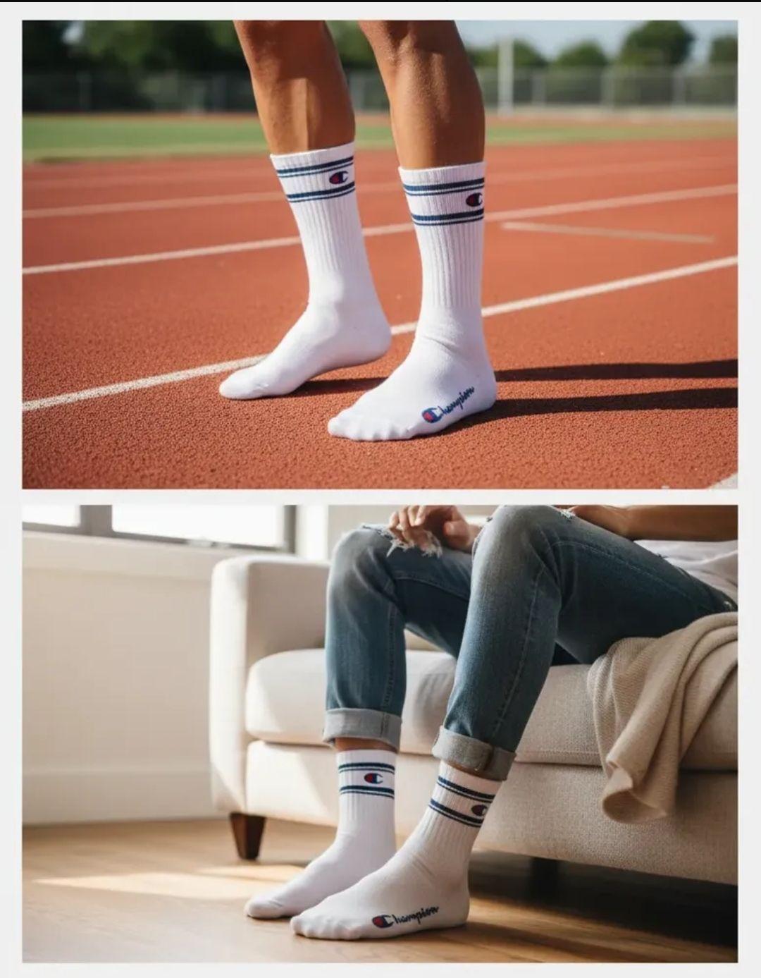 Calcetines Pack 3 Pares Champion Unisex Crew Deportivos Bl-3