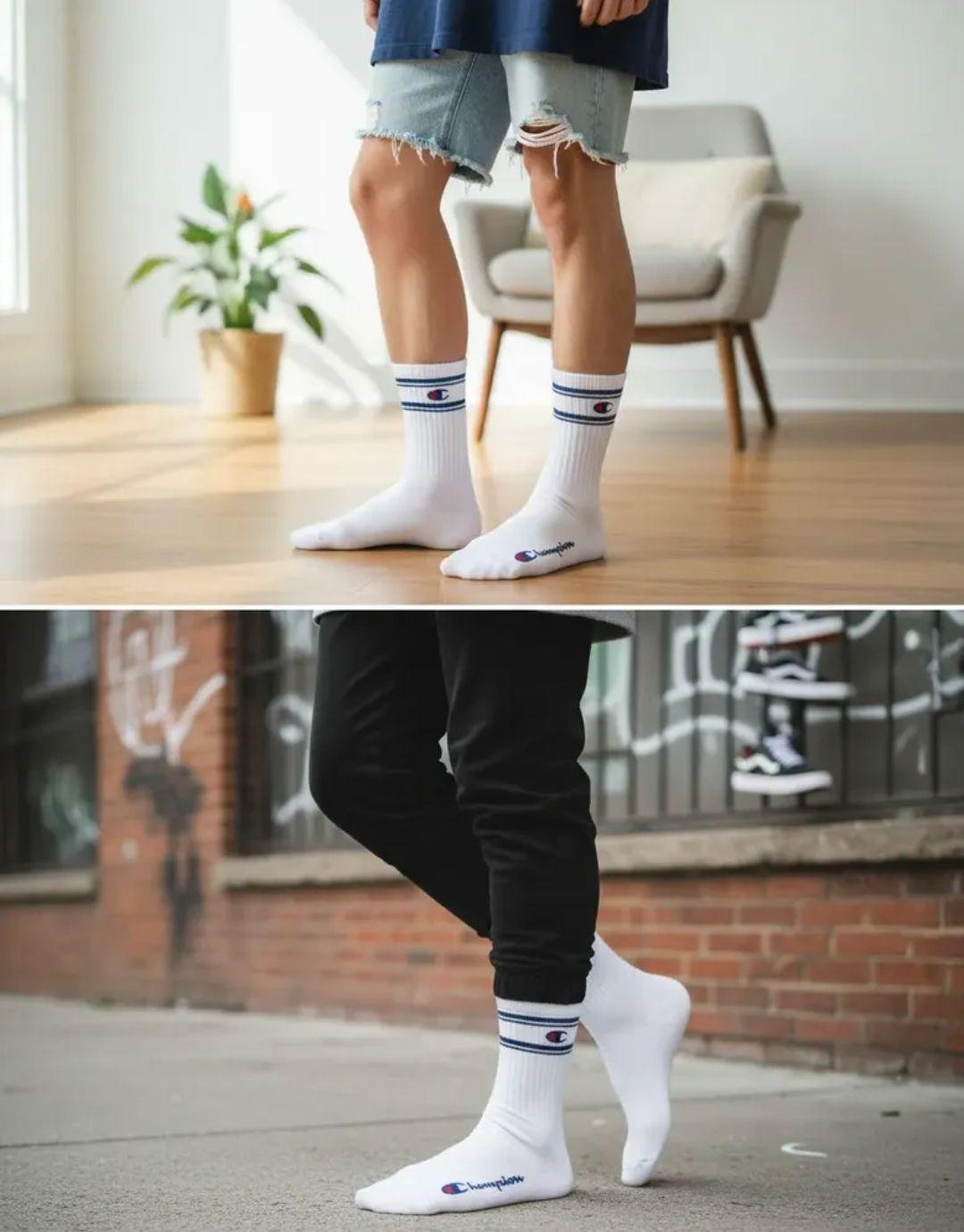 Calcetines Pack 3 Pares Champion Unisex Crew Deportivos Bl-5