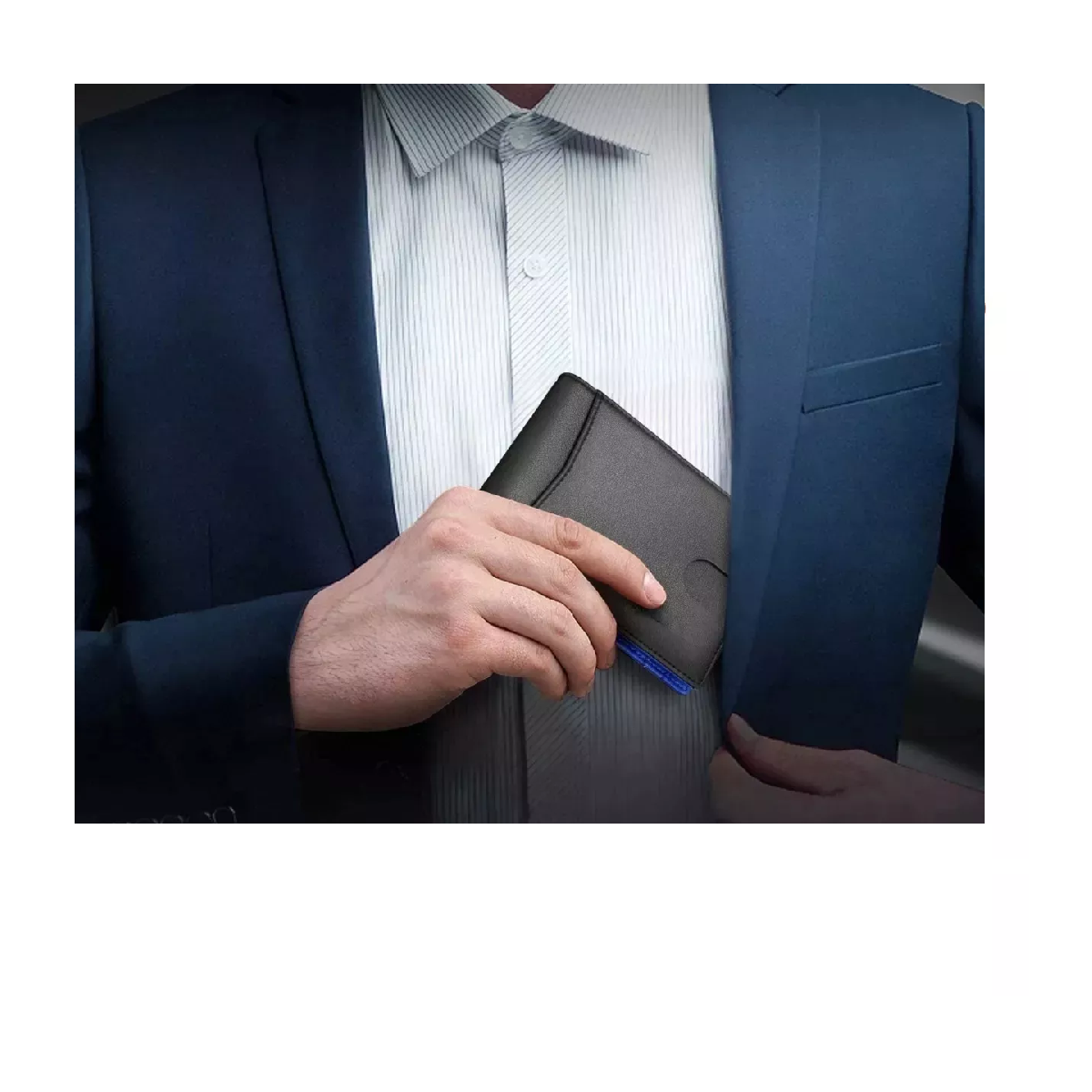 Billetera De Cuero Con Rfid Para Hombre Minimalista Carteras-3