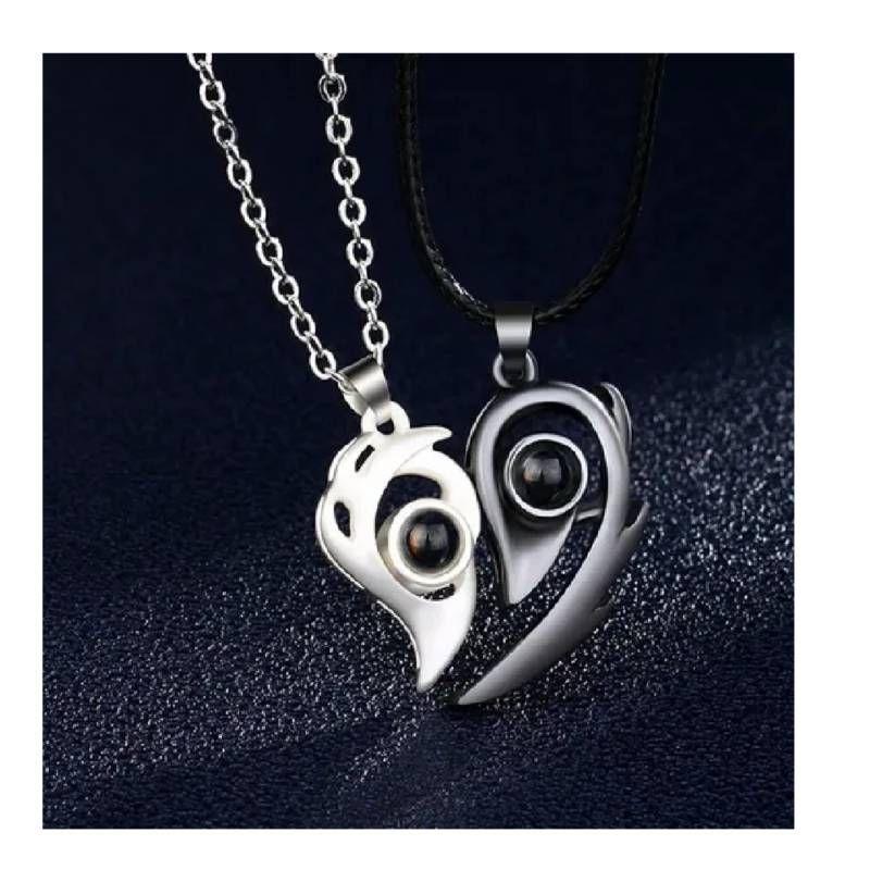 Collar De Pareja Con Proyección Te Amo En 100 Idiomas Regalo-2
