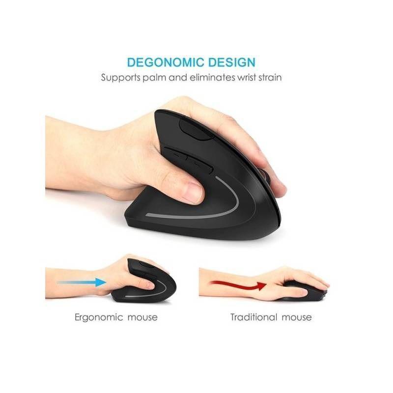 Mouse para Zurdo Vertical Inalámbrico Dpi Ajustable Optico-2
