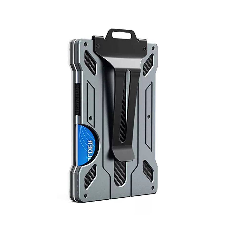 Billetera Tarjetero Rfid Hombre Fibra De Carbono Ultra delgada-0