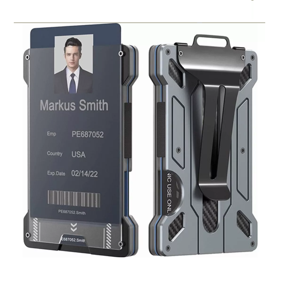 Billetera Tarjetero Rfid Hombre Fibra De Carbono Ultra delgada-2