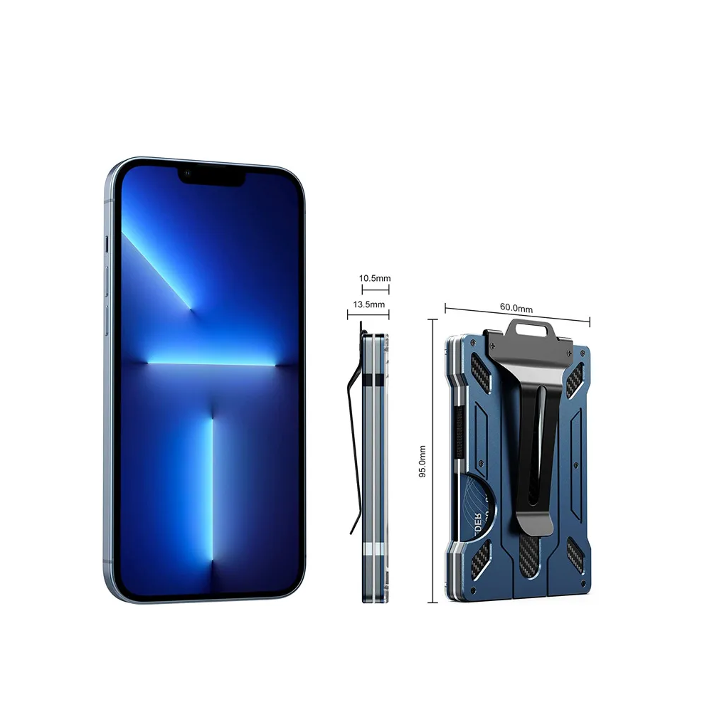 Billetera Tarjetero Rfid Hombre Fibra De Carbono Ultra delgada-3