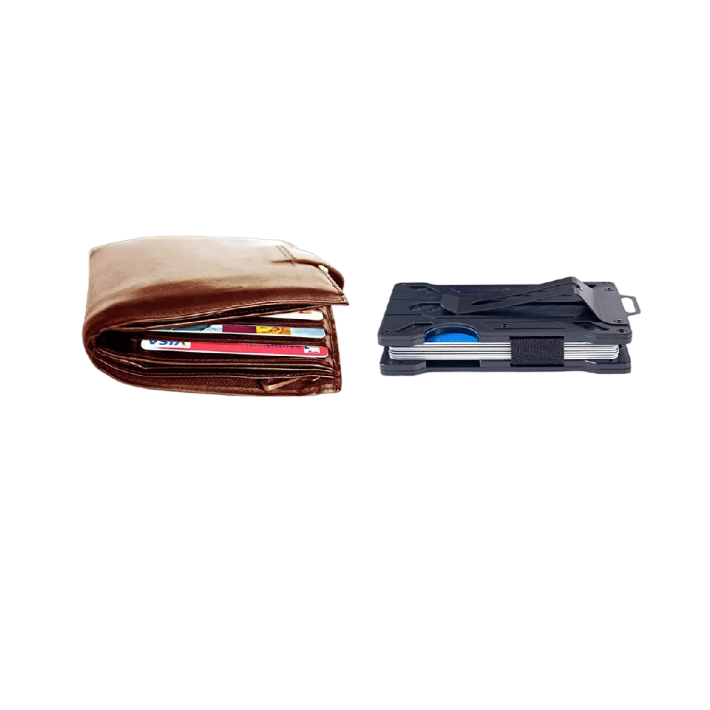 Billetera Tarjetero Rfid Hombre Fibra De Carbono Ultra delgada-4