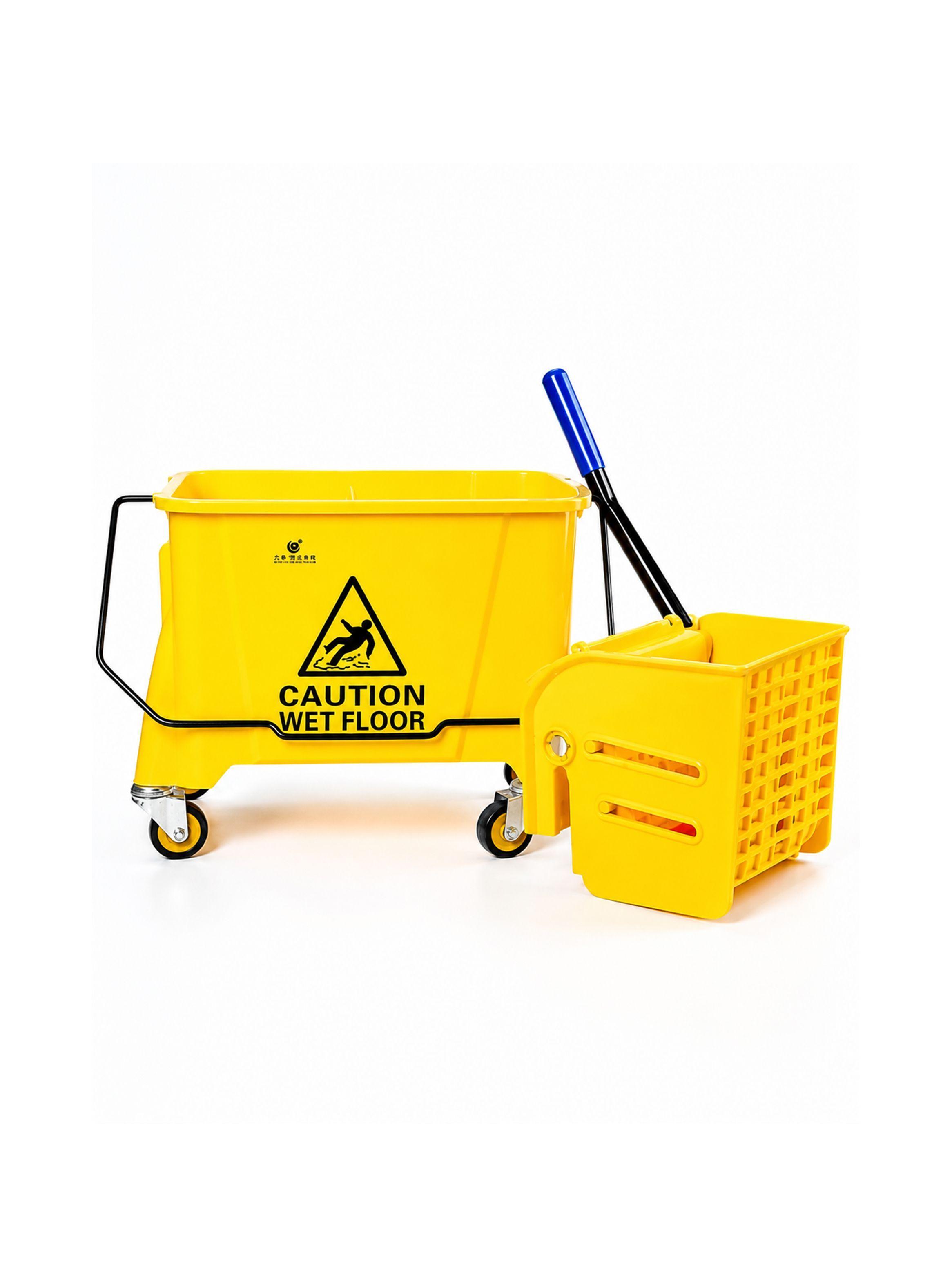 Carro De Limpieza Aromaker Amarillo Con Ruedas-0