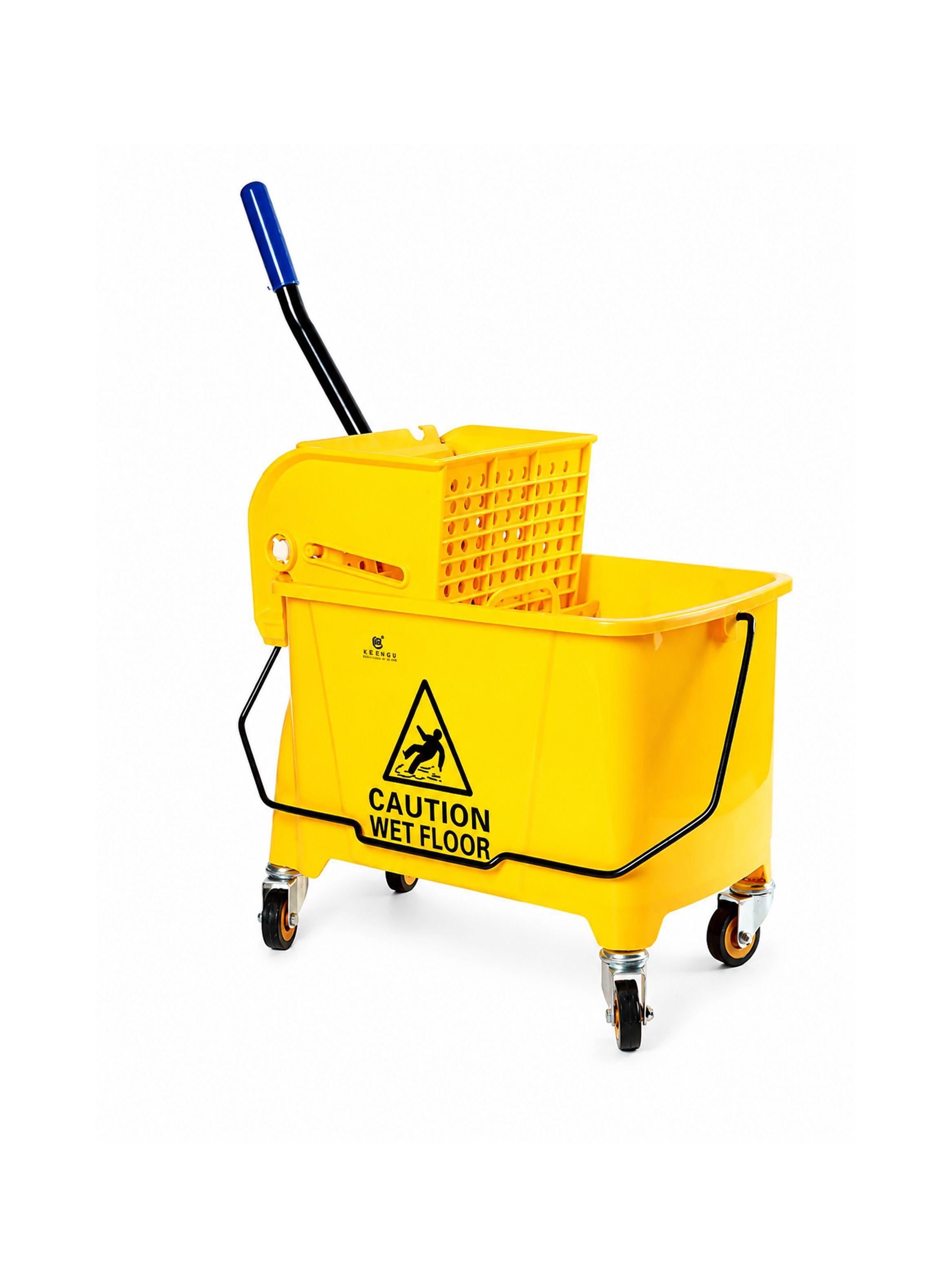 Carro De Limpieza Aromaker Amarillo Con Ruedas-3