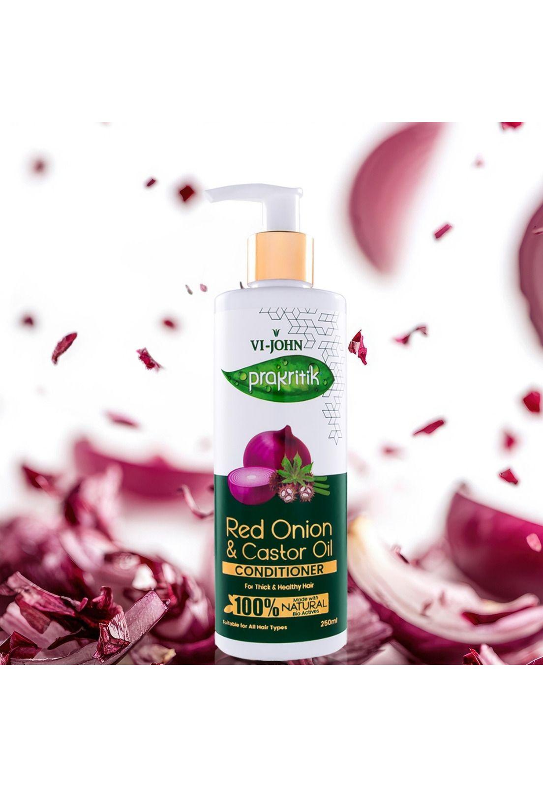 Prakritik Acondicionador Cebolla Roja y Castor 250 ml-2