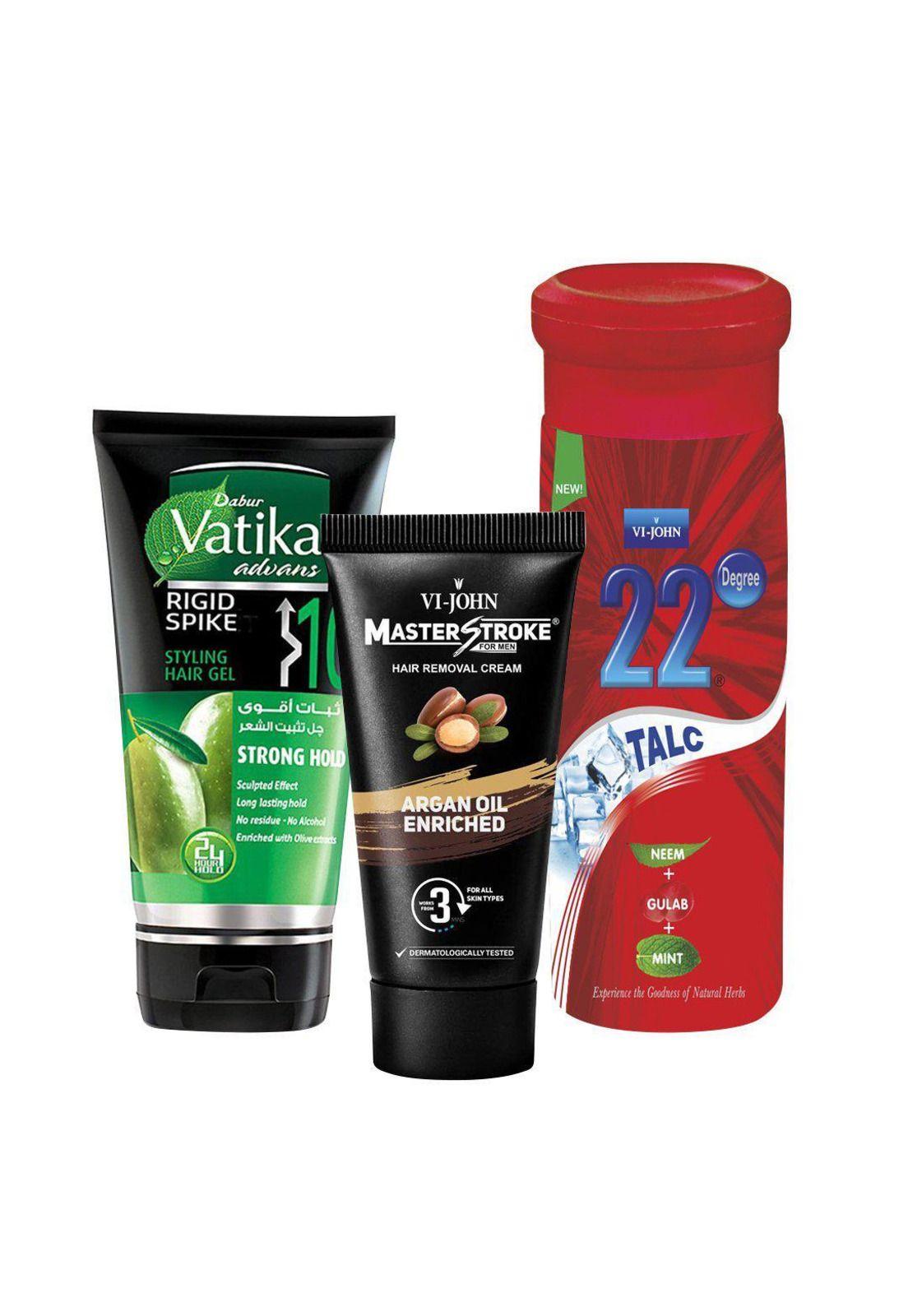 Set Talco Vi John - Crema Depilatoria Vi John de Argán - Gel fijador para peinar de Oliva-0