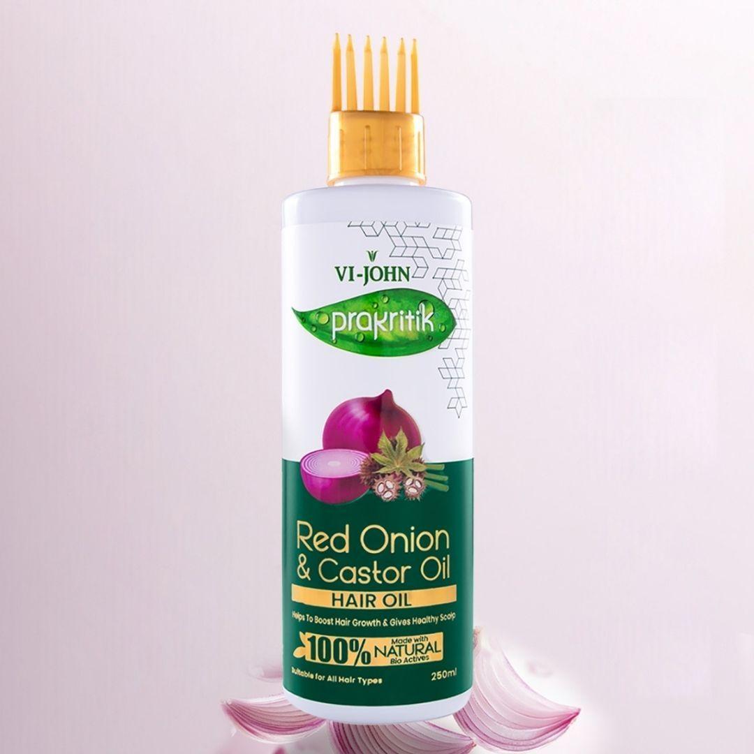 Prakritik Aceite Capilar Cebolla Roja y Castor 250 ml-2