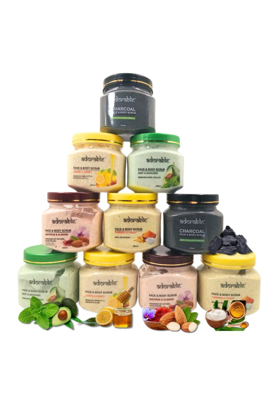 Pack 10 Uds Exfoliante Cuerpo Y Rostro Adorable 5 Aromas-0