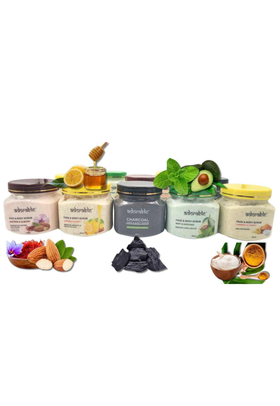 Pack 10 Uds Exfoliante Cuerpo Y Rostro Adorable 5 Aromas-1