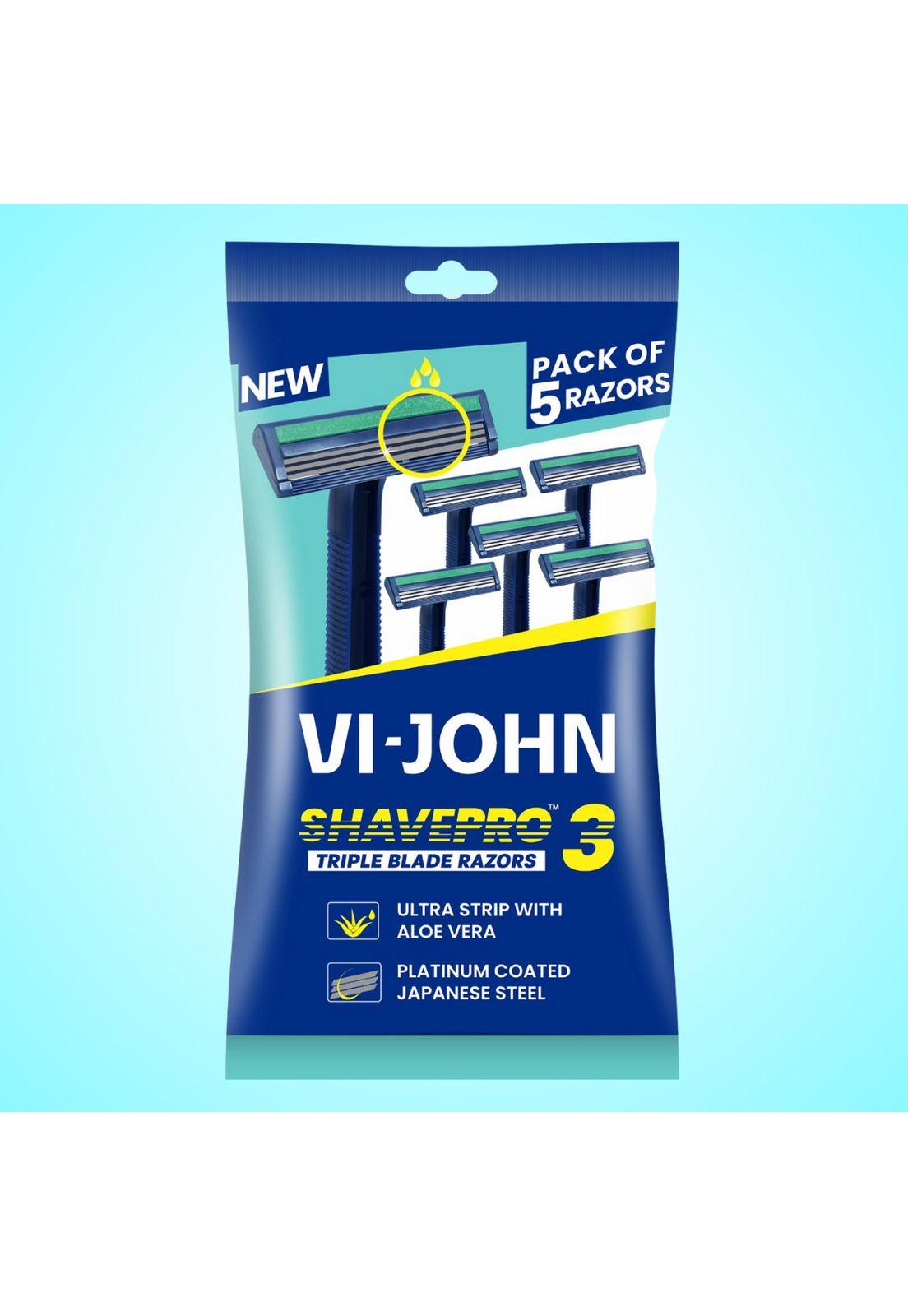 Vi-John Prestobarba Desechable Aloe Vera X 5 Triple Hojilla-2