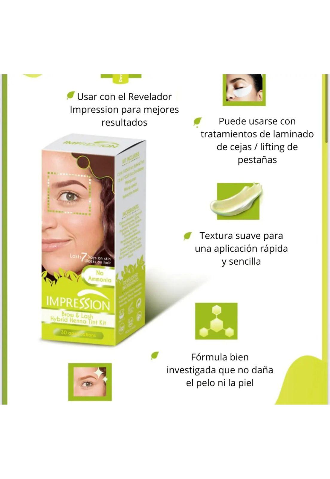 Impression Kit Hair Tintura Cejas y Pestañas Negro Azul 15ml-2