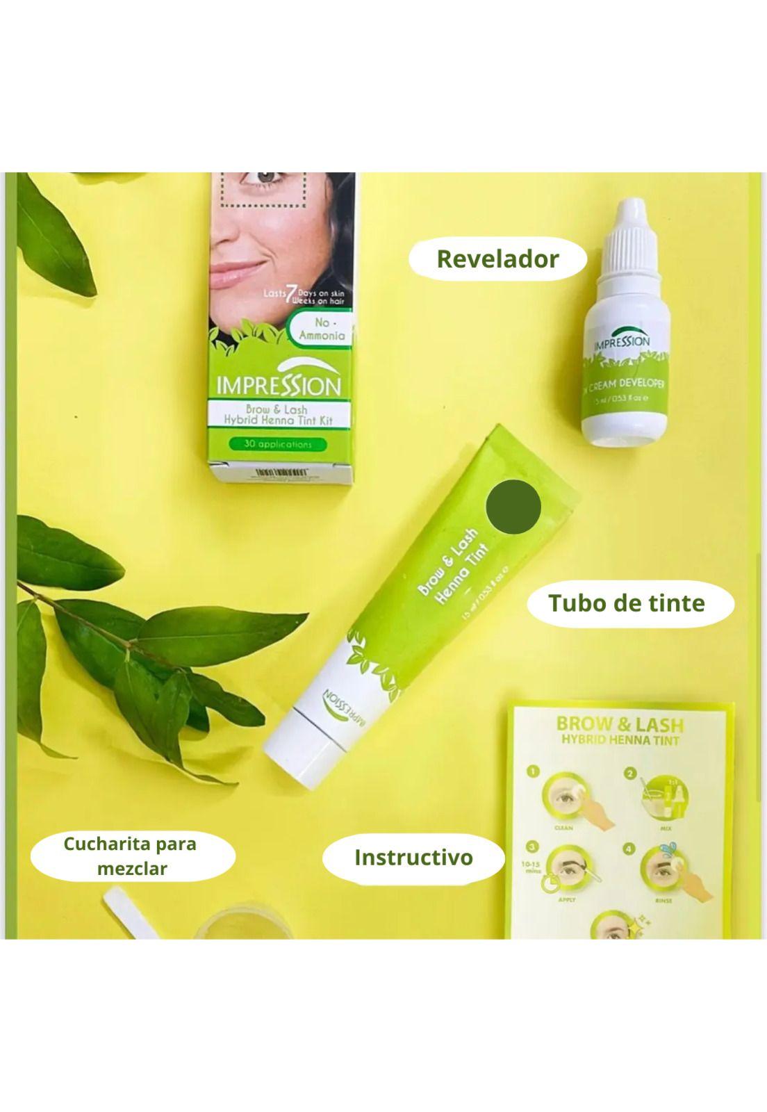 Impression Kit Hair Tintura Cejas y Pestañas Ceniza 15ml-2