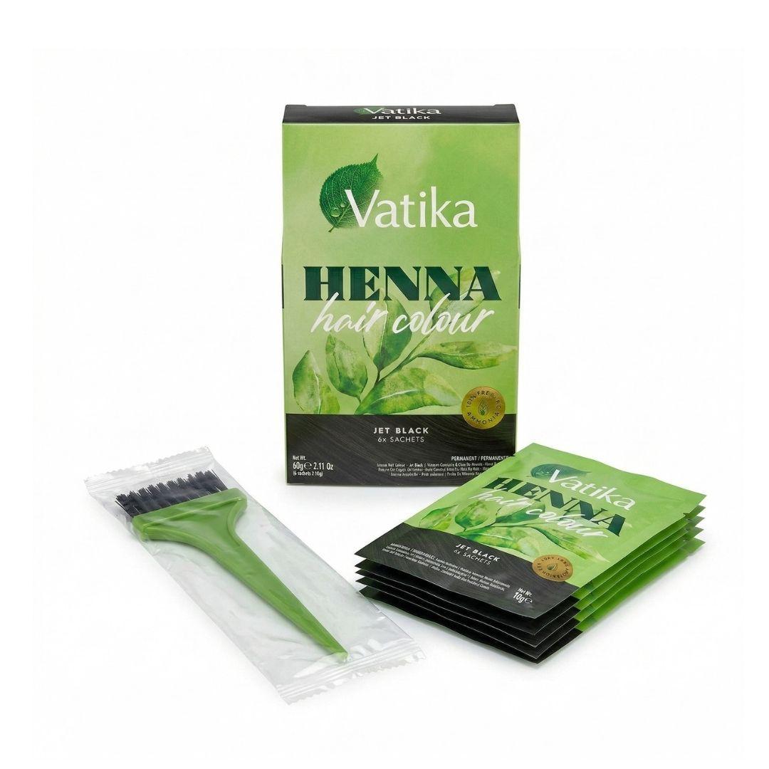Vatika Henna Tintura Coloración Negro Azabache 6 Sachets-0