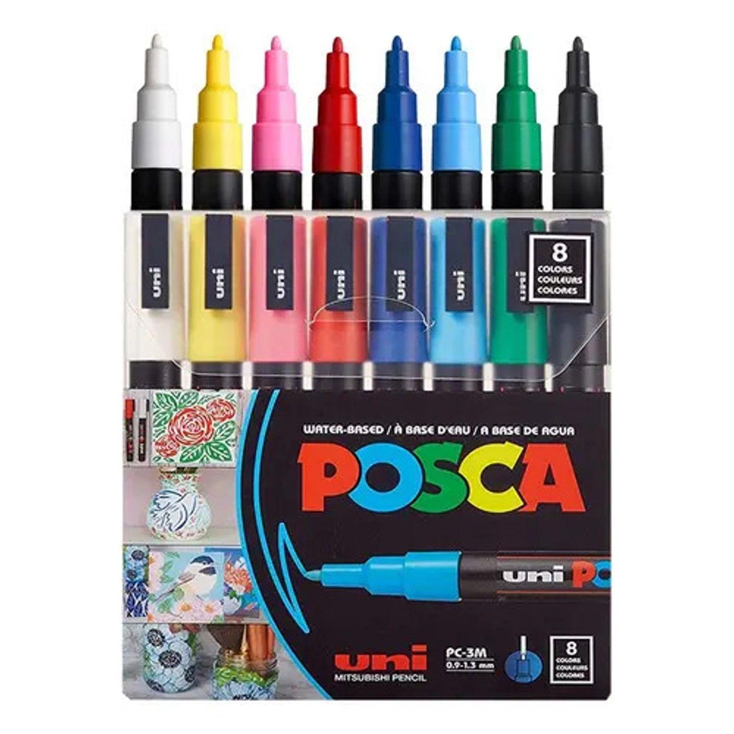 Marcadores Posca 3M Set 8 Colores Básicos-1