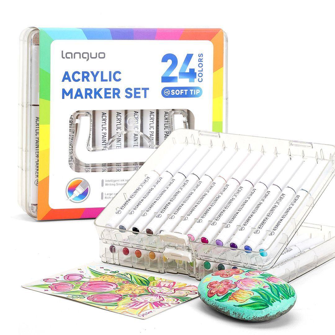 24 Marcadores Acrilicos Punta Pincel Languo-2